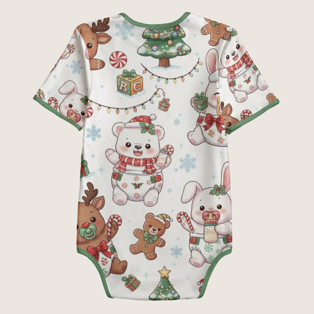 Winter Wonderland Littles Adult Onesie - Christmas Baby Animals Bodysuit
