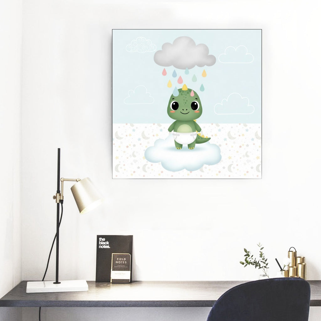 🦕 “Rainy Day Dino” – ABDL Framed Mural