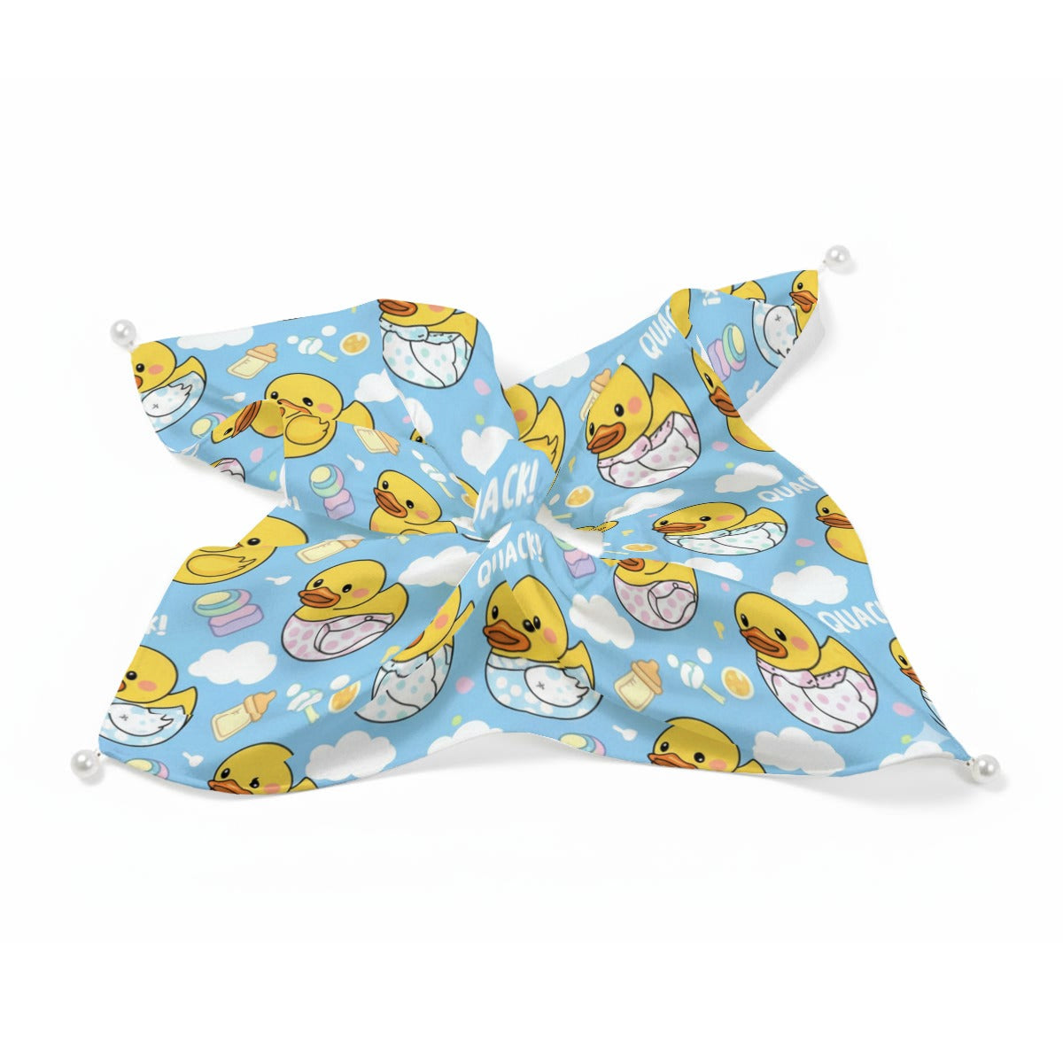 "Squeaky Clean" Rubber Ducky Bath Time Satin Hair Scarf