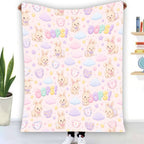 Oops! Pastel Bunny Flannel Blanket