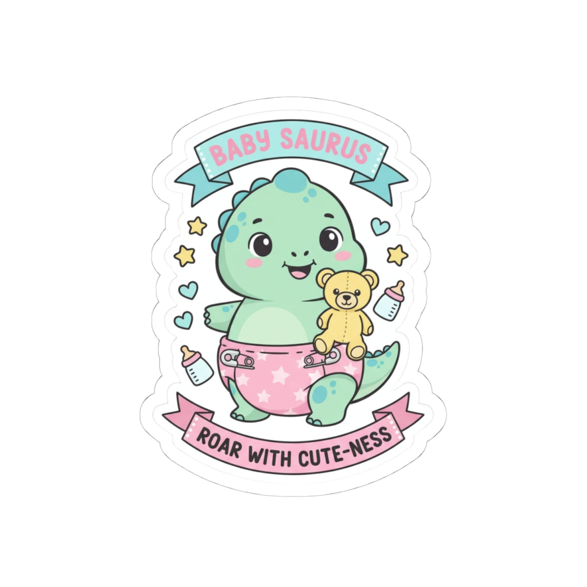 🦕 “BABY SAURUS” Sticker – Roar With Cute-ness, Snuggle With Pride