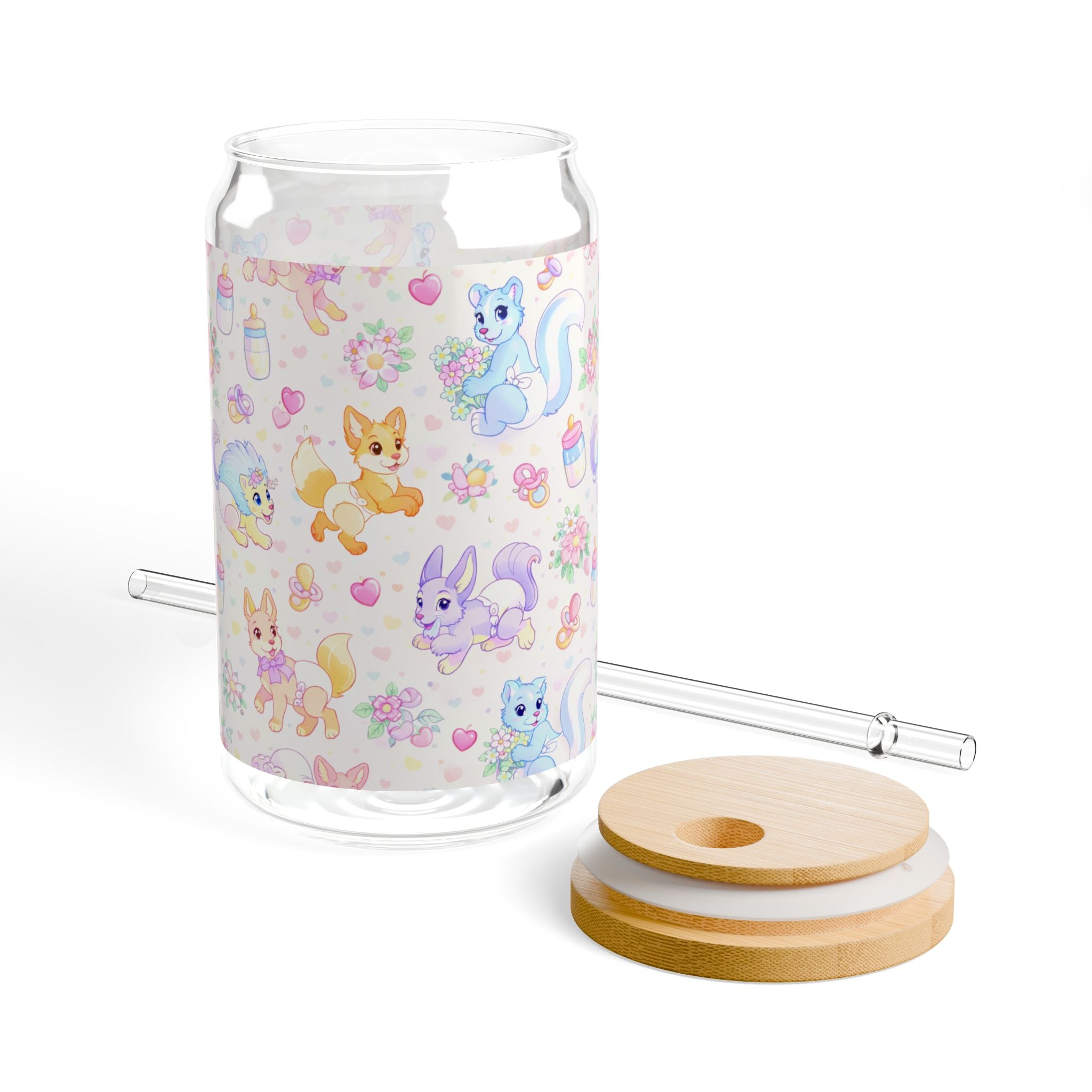 🍼✨ "Little Critter Garden" Sipper Glass - Sip with Sweetness! ✨🍼