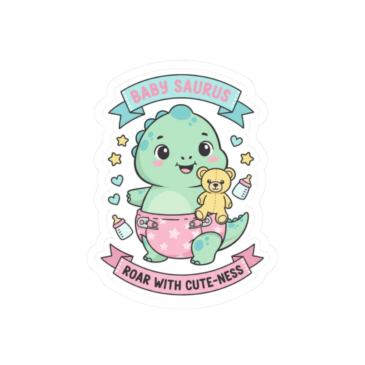 🦕 “BABY SAURUS” Sticker – Roar With Cute-ness, Snuggle With Pride