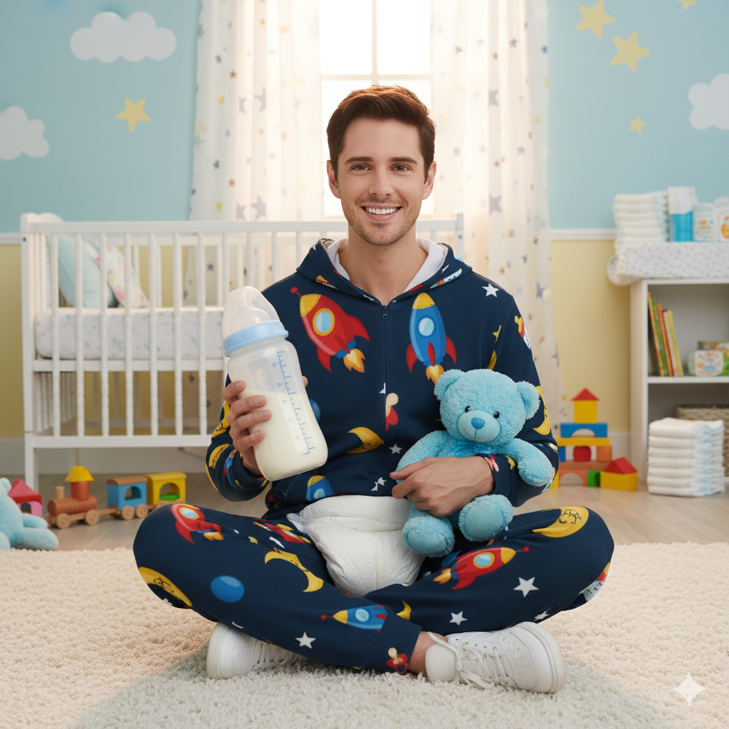 🚀 SpaceSnug Hooded Jumpsuit – ABDL One-Piece