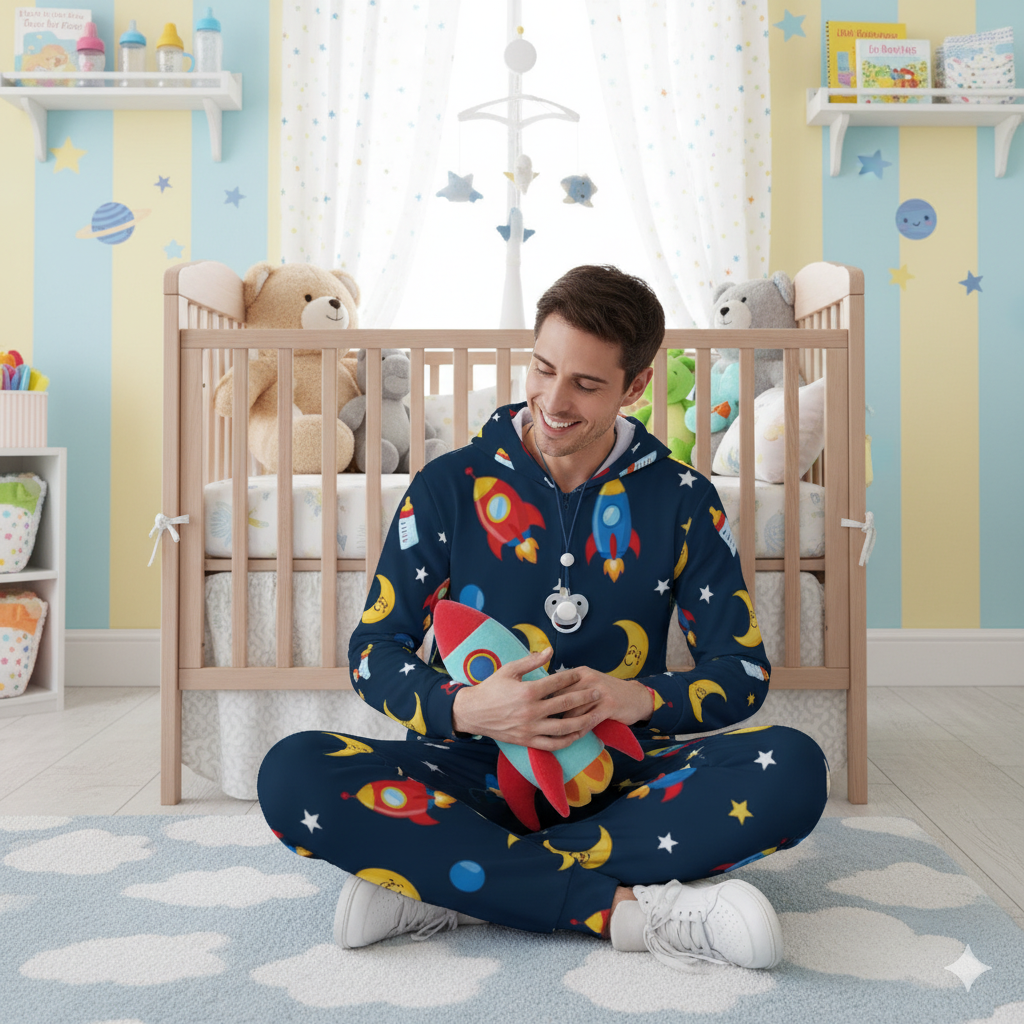 🚀 SpaceSnug Hooded Jumpsuit – ABDL One-Piece