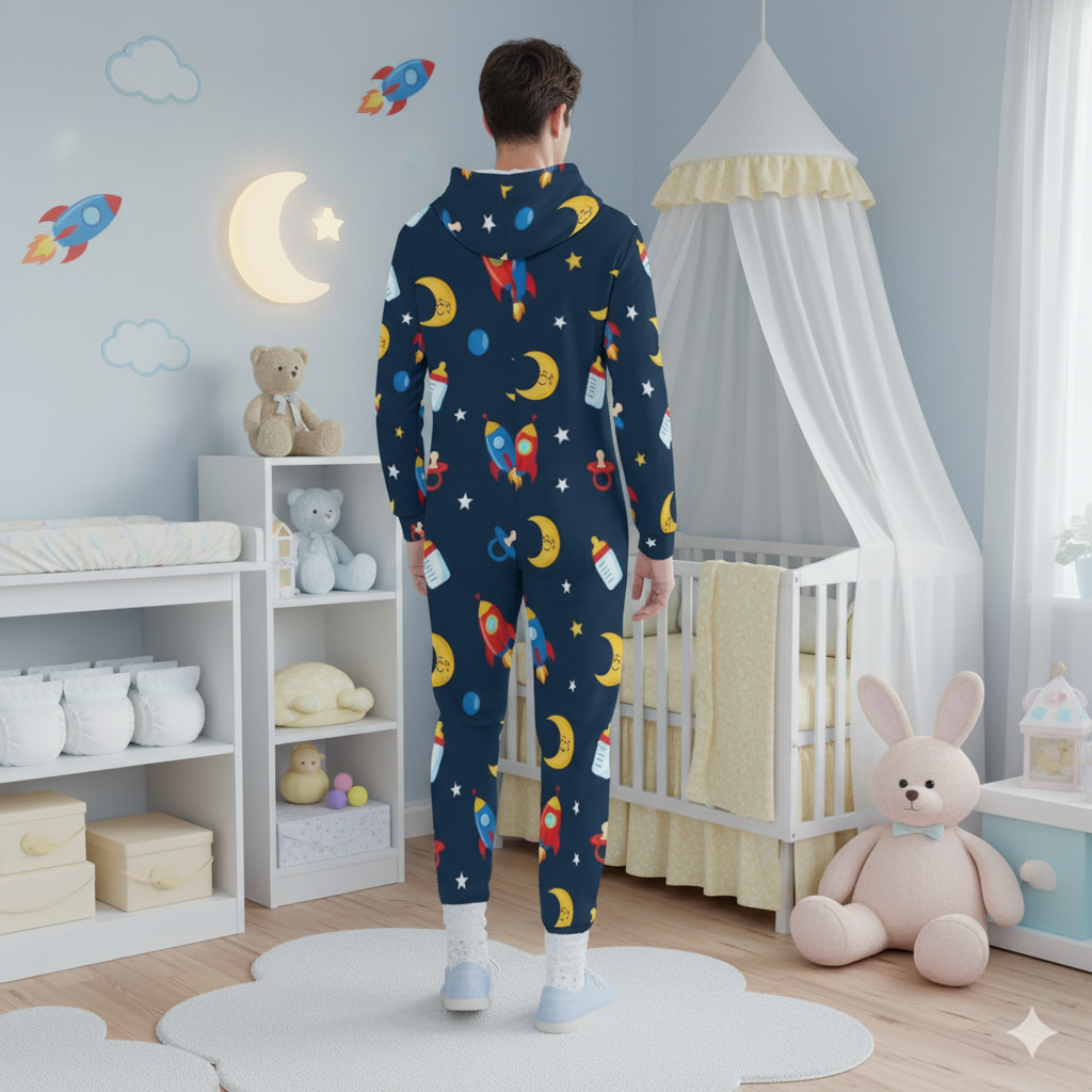 🚀 SpaceSnug Hooded Jumpsuit – ABDL One-Piece