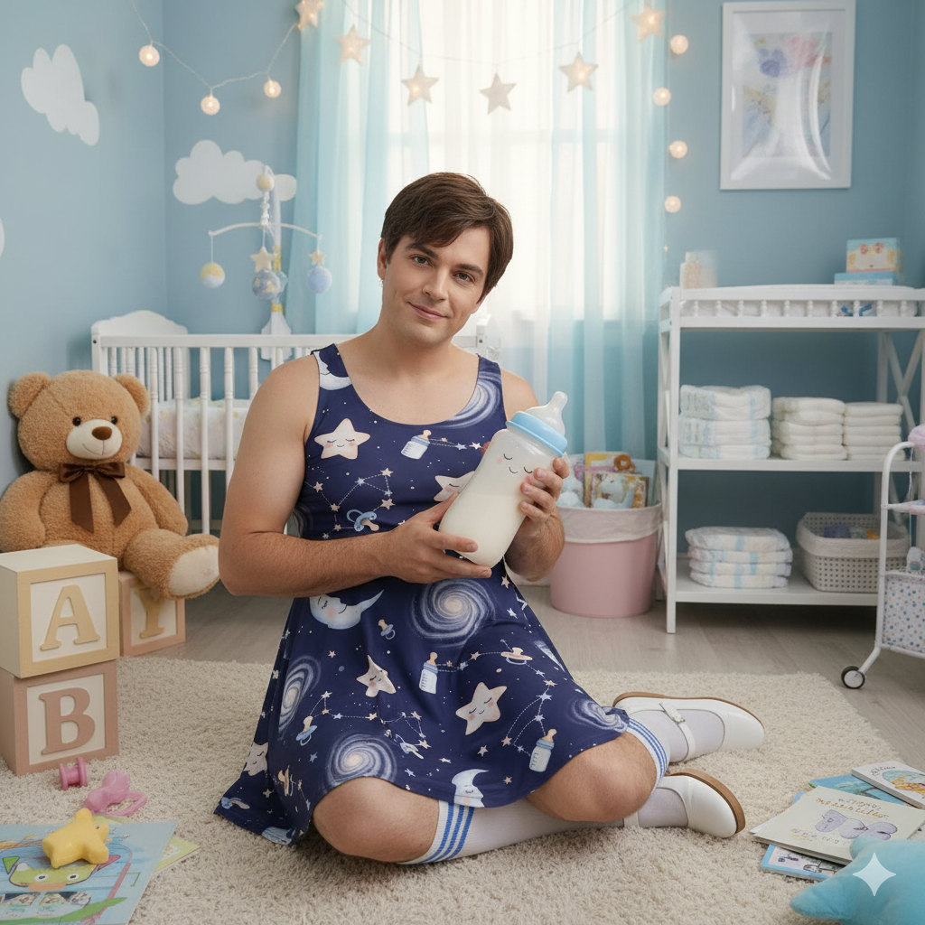 🌙 StarrySnuggle Sleeveless Dress – ABDL Celestial One-Piece