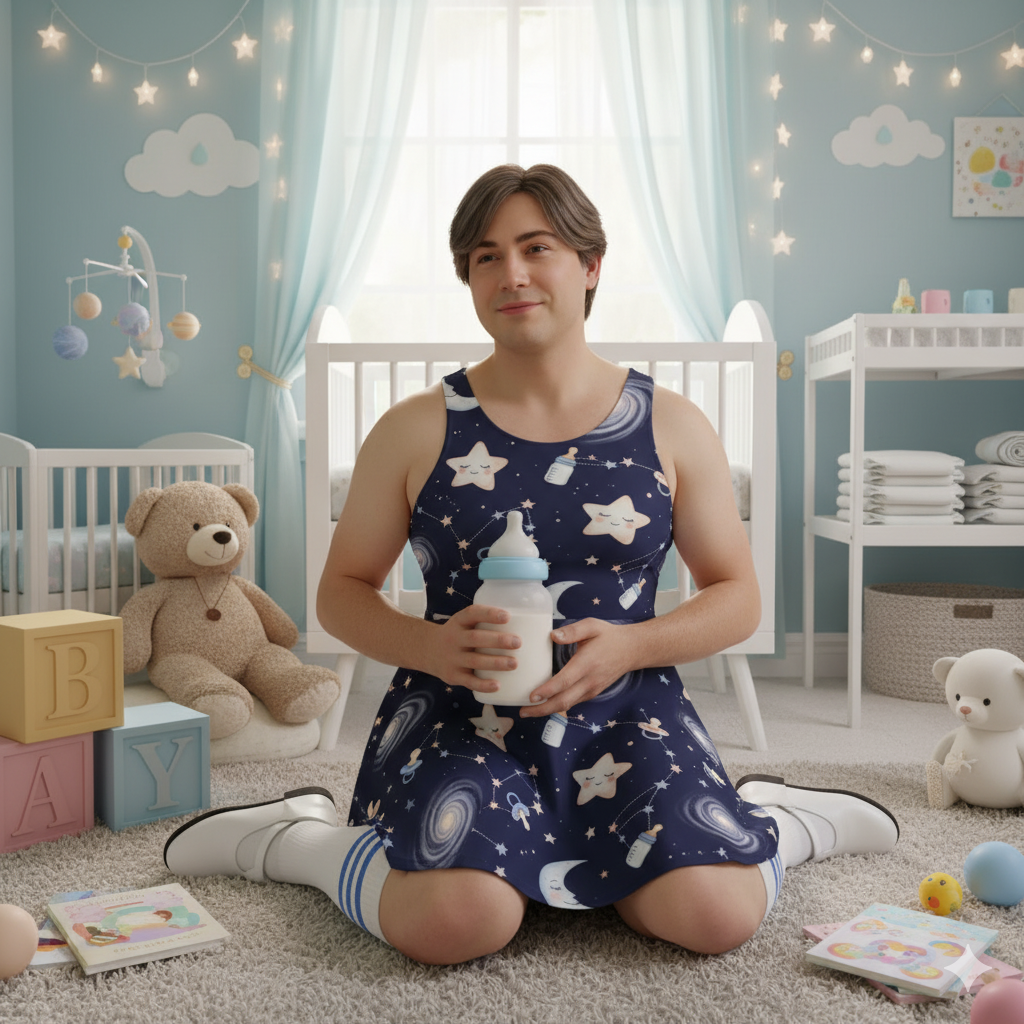 🌙 StarrySnuggle Sleeveless Dress – ABDL Celestial One-Piece