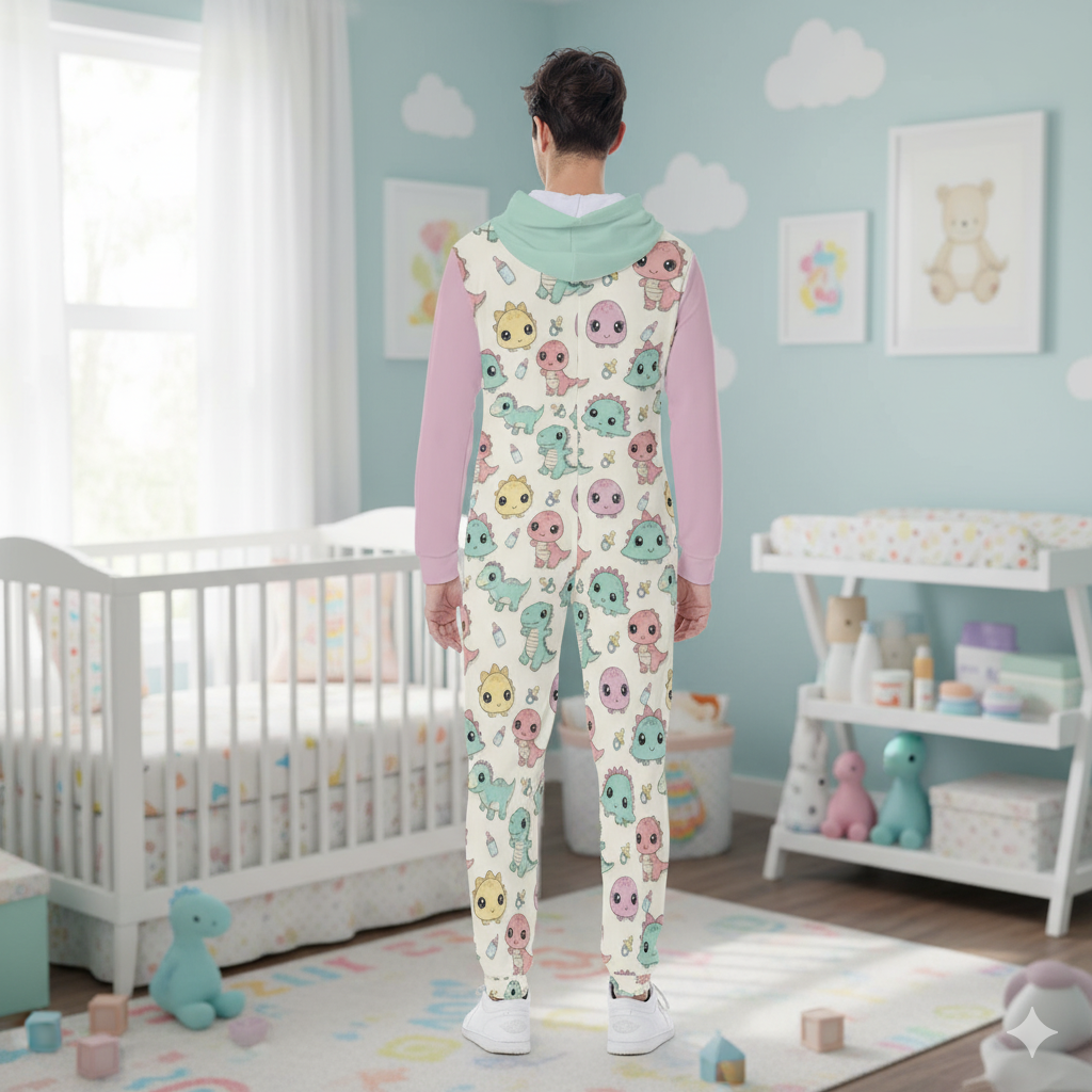 🦕 DinoDream Hooded Jumpsuit – ABDL One-Piece