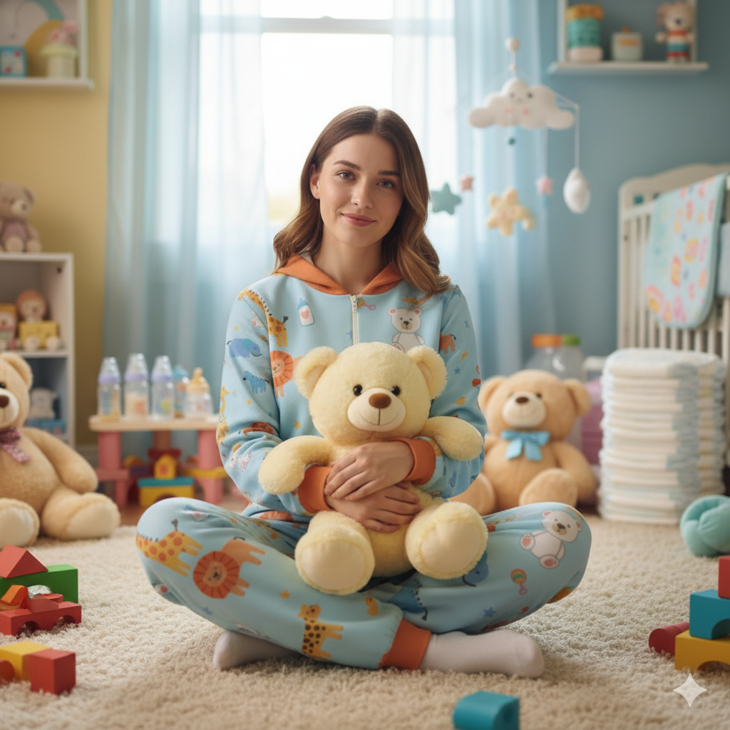 Snuggle Up in Style: The "Little Explorer" ABDL Hooded Jumpsuit