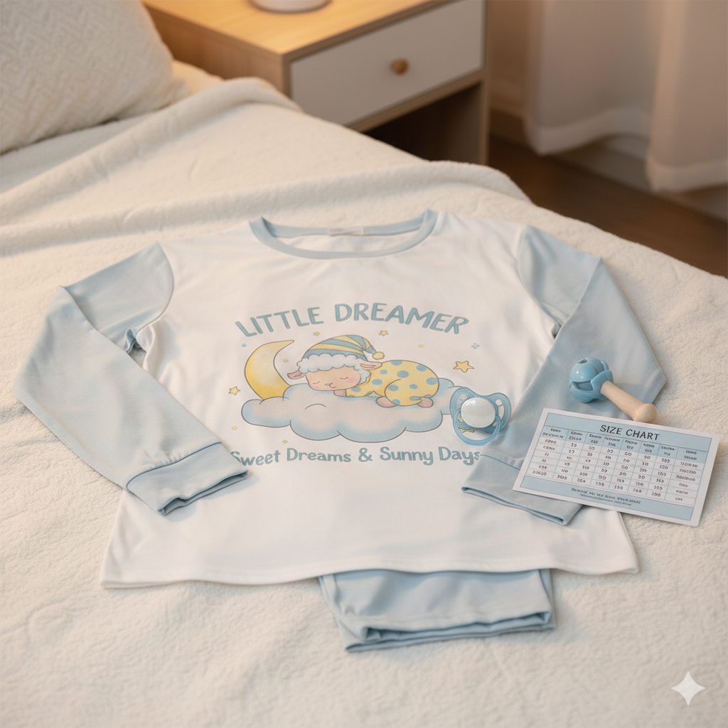 Little Dreamer" ABDL Super Soft 100% Cotton Long Sleeve Pajama Set - Sweet Dreams & Sunny Days