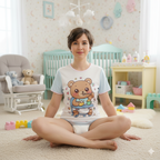 Baby Bear's Highchair Time ABDL Onesie - Short-Sleeve Cotton