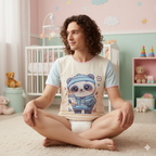 Bottle-Time Panda ABDL Onesie - Short-Sleeve Cotton Snap-Crotch