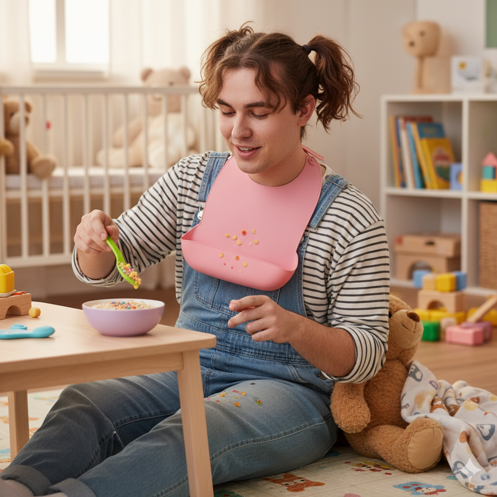 🍓 Silicone Adult Bib – For Littles Who Love Messy Mealtime Magic
