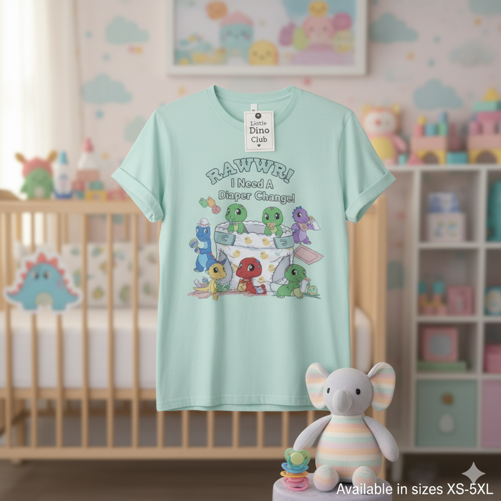 💖 Rawrr! I Need a Diaper Change! Adorable Dino T-Shirt! 💖