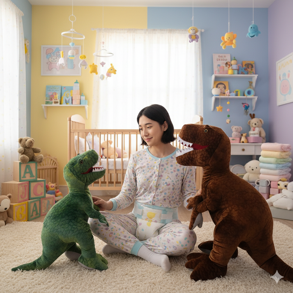 Dino & Dina the Floppy-Stompers | Super-Soft Jumbo Dino Plush for Little Space Snuggles