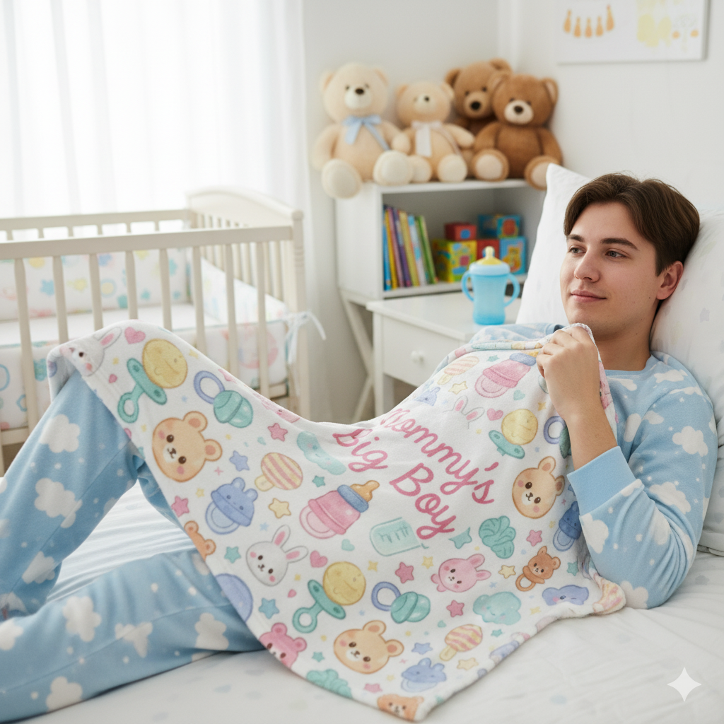 💙 Mommy’s Big Boy Blanket – Soft Fleece Flannel Winter Sheet