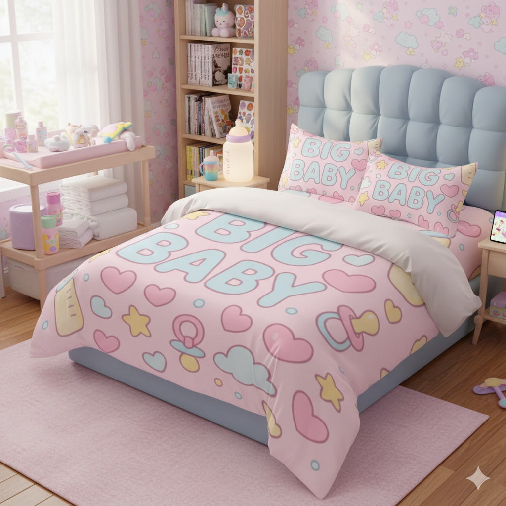 💖 “BIG BABY” Bedding Set – Loud, Proud, and Perfectly Padded