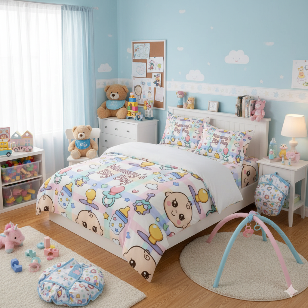 🌈 "Mommy’s Big Boy" Bedding Set – Snuggly, Sturdy, and So Soothing!
