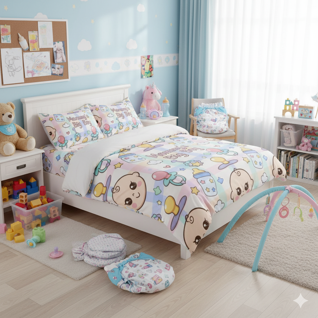 🌈 "Mommy’s Big Boy" Bedding Set – Snuggly, Sturdy, and So Soothing!
