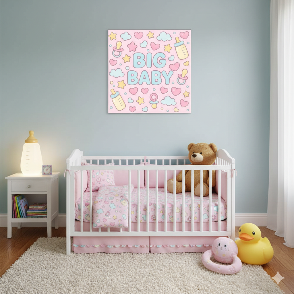 Adorable "Big Baby" Lightweight Canvas Wall Art – Perfect for Your Cozy Little Haven! 🍼💕