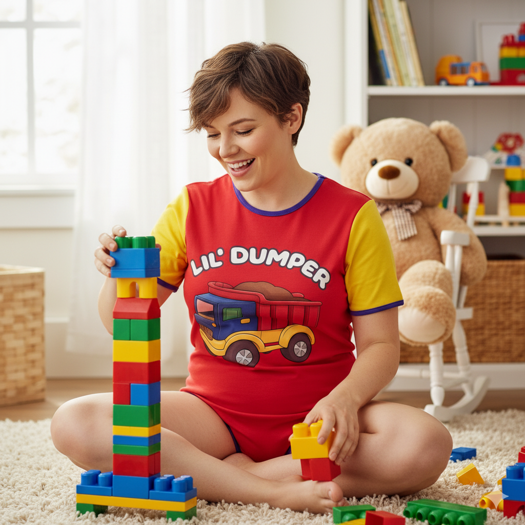 💖 Dump Truck Fun! "Lil' Dumper" ABDL Onesie 💖