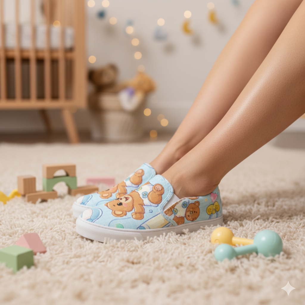 Little Paws, Big Adventures: ABDL Beary Cute Slip-On Canvas Shoes! 🐻🍼