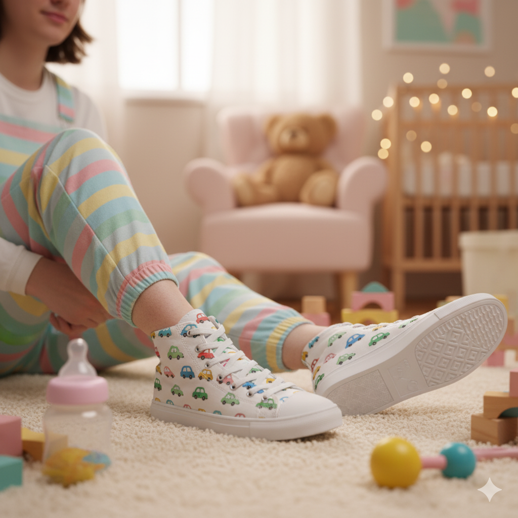 Vroom Vroom! ABDL Little Driver's High-Top Canvas Shoes! 🚗💨