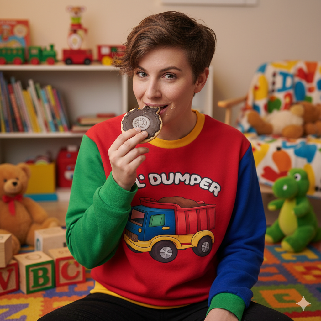 "Lil' Dumper" Colorblock Sweatshirt: Your Coziest Cuddle Companion!