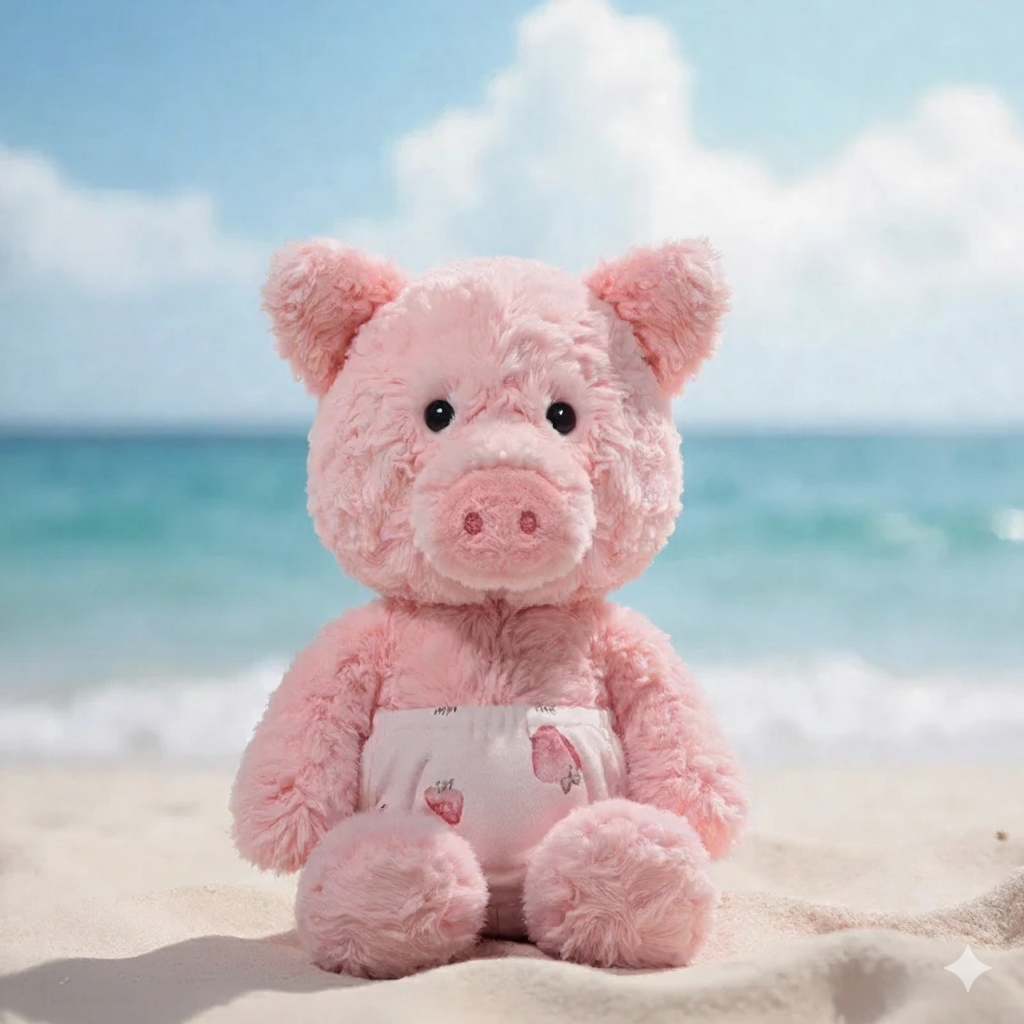 🐷 SHY PIG – Diapered Plush Pal (35cm)