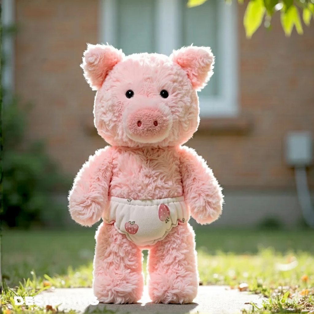 🐷 SHY PIG – Diapered Plush Pal (35cm)