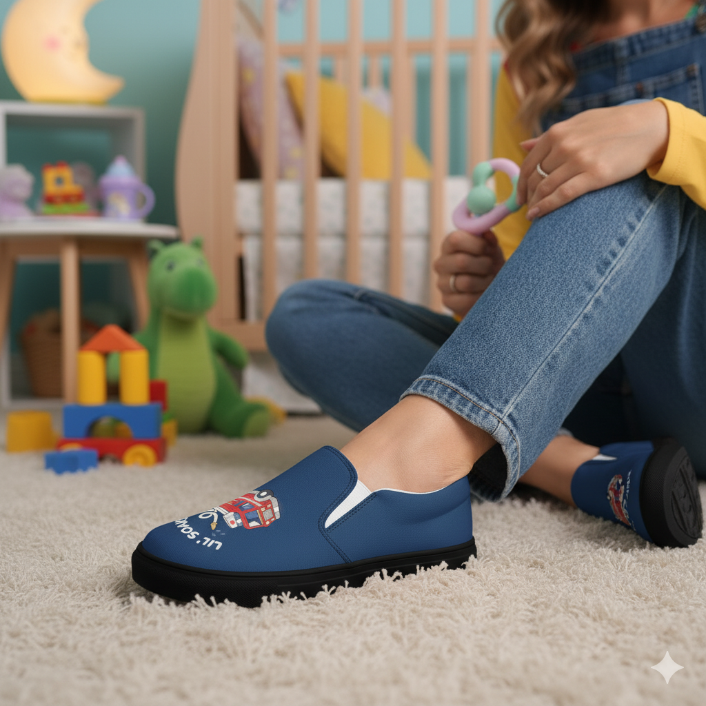 🚌 Lil’ Soaker Slip-On Shoes – Double-Decker Drip for Diapered Explorers