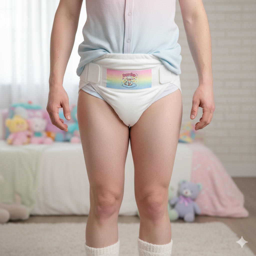 “Super Cute” Diaper Sticker – Pastel Lamb Vinyl Decal for ABDL Littles