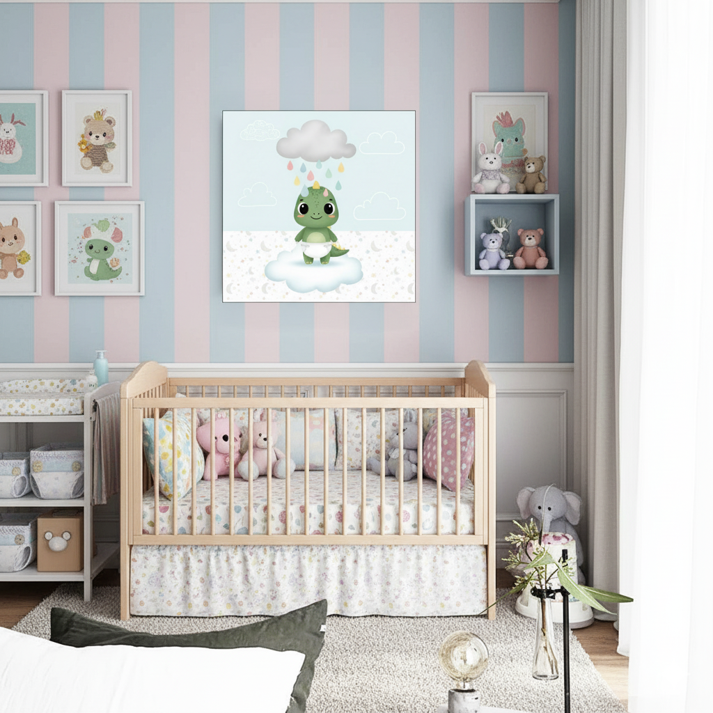 🦕 “Rainy Day Dino” – ABDL Framed Mural