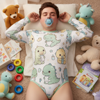 Dino Snuggles Long Sleeve Onesie – Rawr Means “I’m Baby”