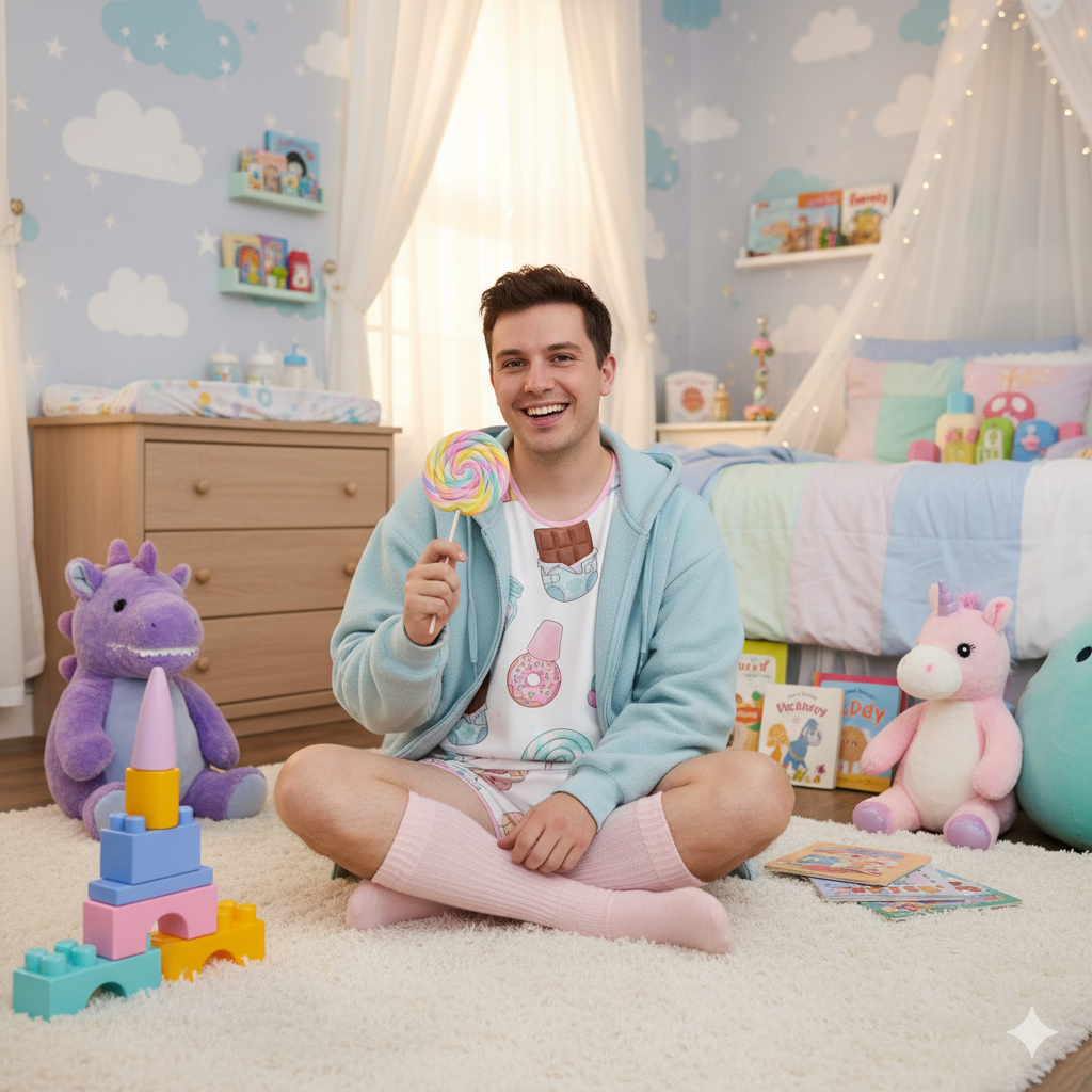 Sweet Treats Adult Onesie - Candy Dream Bodysuit for ABDL Playtime