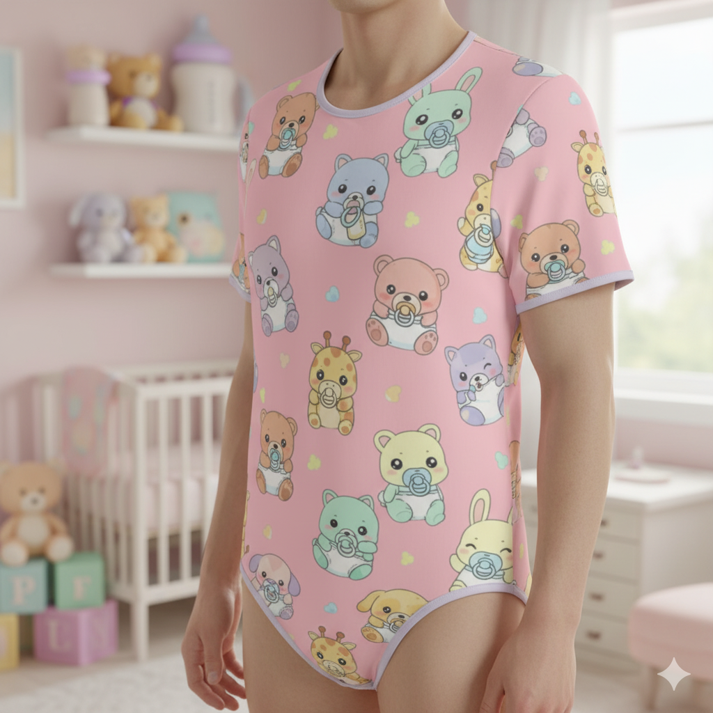 Baby Animals Adult Onesie - Paci Pals Bodysuit for Little Space Bliss