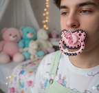Adorable Silicone Handmade Pacifiers: ABDL Adult-Sized Binkies for Little Space Bliss – Solid & Decorated Options!