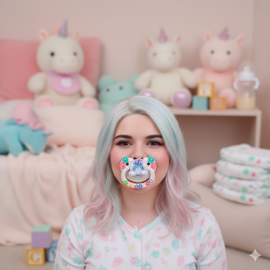 Mystical Dragon Silicone Pacifier: Handmade ABDL Binky with Rainbow Fantasy Vibes