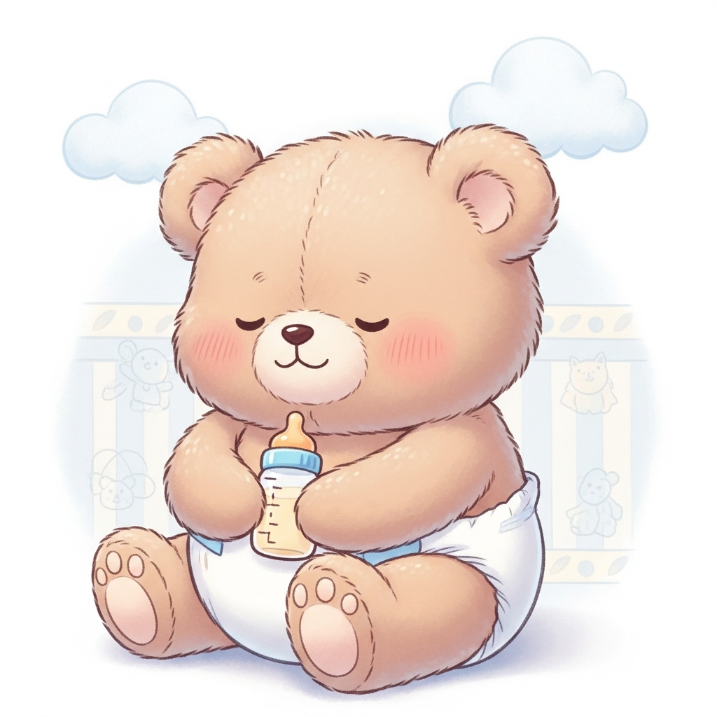 🧸 “Bottle Time Bear” – ABDL Framed Mural