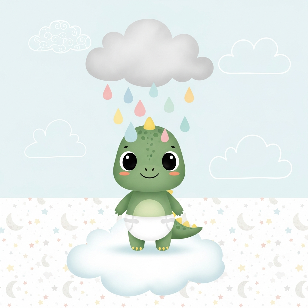 🦕 “Rainy Day Dino” – ABDL Framed Mural