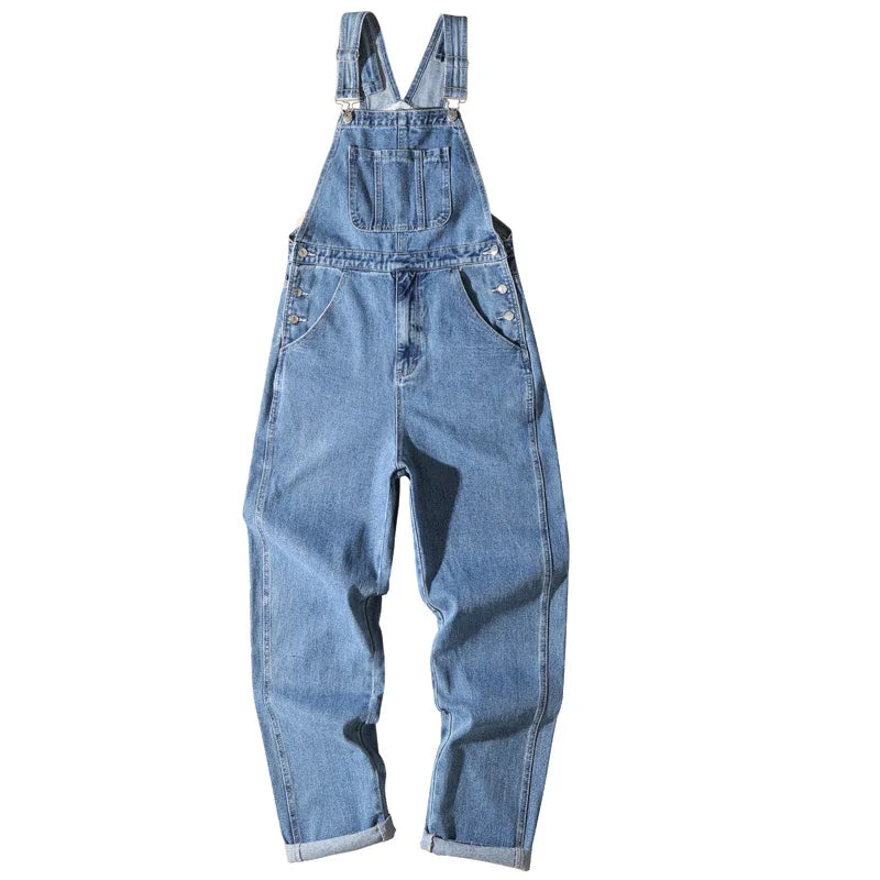 ABDL Denim Bib Overalls – Big Little Cargo Jumpsuits | Dark & Light Blue