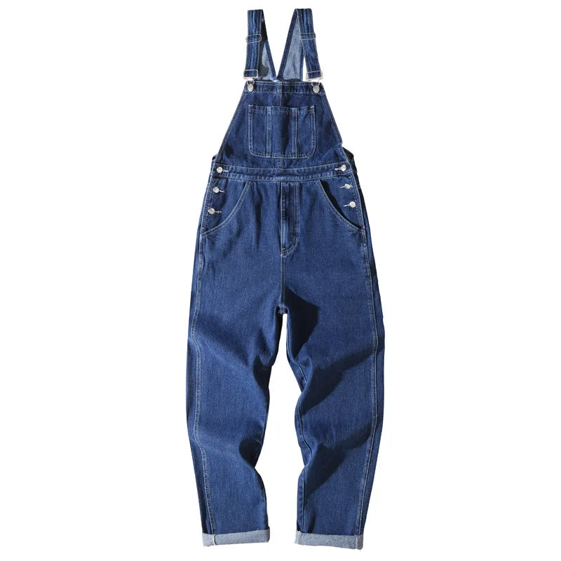 ABDL Denim Bib Overalls – Big Little Cargo Jumpsuits | Dark & Light Blue