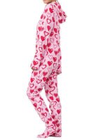 Pink Hearts Footed Sleeper Onesie — ABDL Adult Pajamas