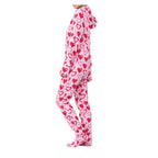 Pink Hearts Footed Sleeper Onesie — ABDL Adult Pajamas