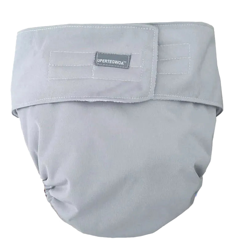 Reusable Adult Cloth Diaper – Grey Waterproof Polyester with Fleece Inner | ABDL Nappy Cover (No Inserts Included)