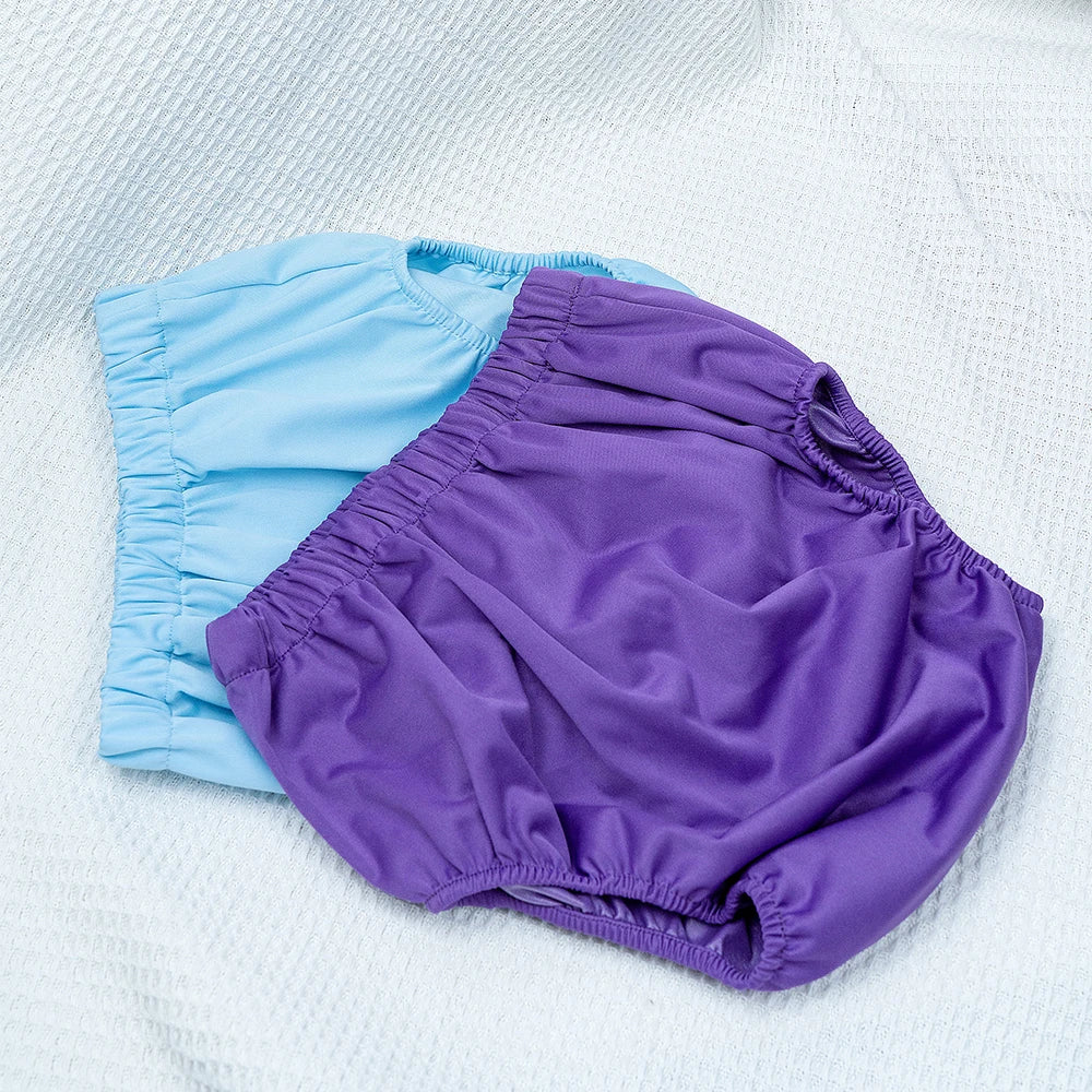 3-Pack Solid Color Waterproof Adult Diaper Covers – Reusable Leakproof Pants | White/Black/Purple/Blue/Gray