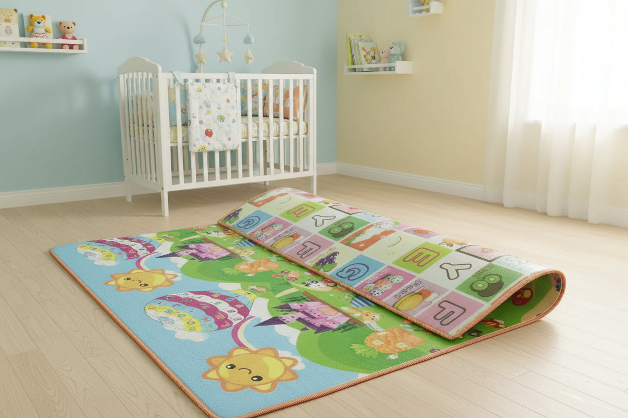Little Space Double-Sided Waterproof Play Mat – Farm & Letter Print | 180x120cm