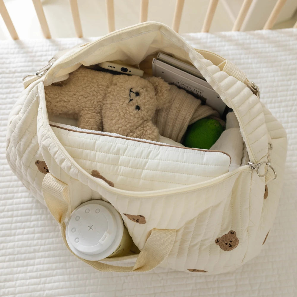 "My Little Adventures" Personalized Quilted Bunny Diaper Bag - For Big Littles on the Go!