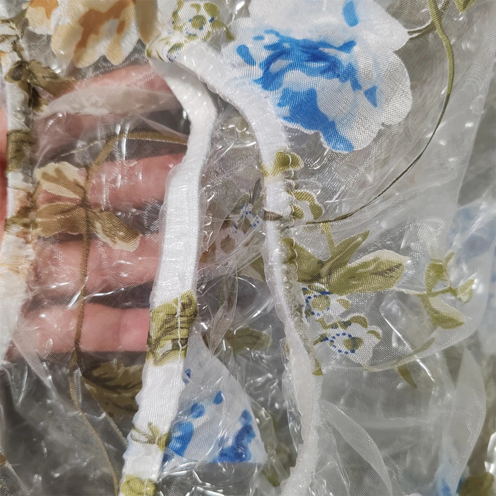 2pcs Transparent Floral Adult Diaper Cover – Clear PVC Leakproof Panties | High-Waist Unisex ABDL Pull-On Underpants